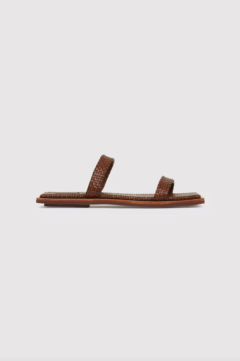 St.Agni Woven Two Strap Slide SS23, Tan