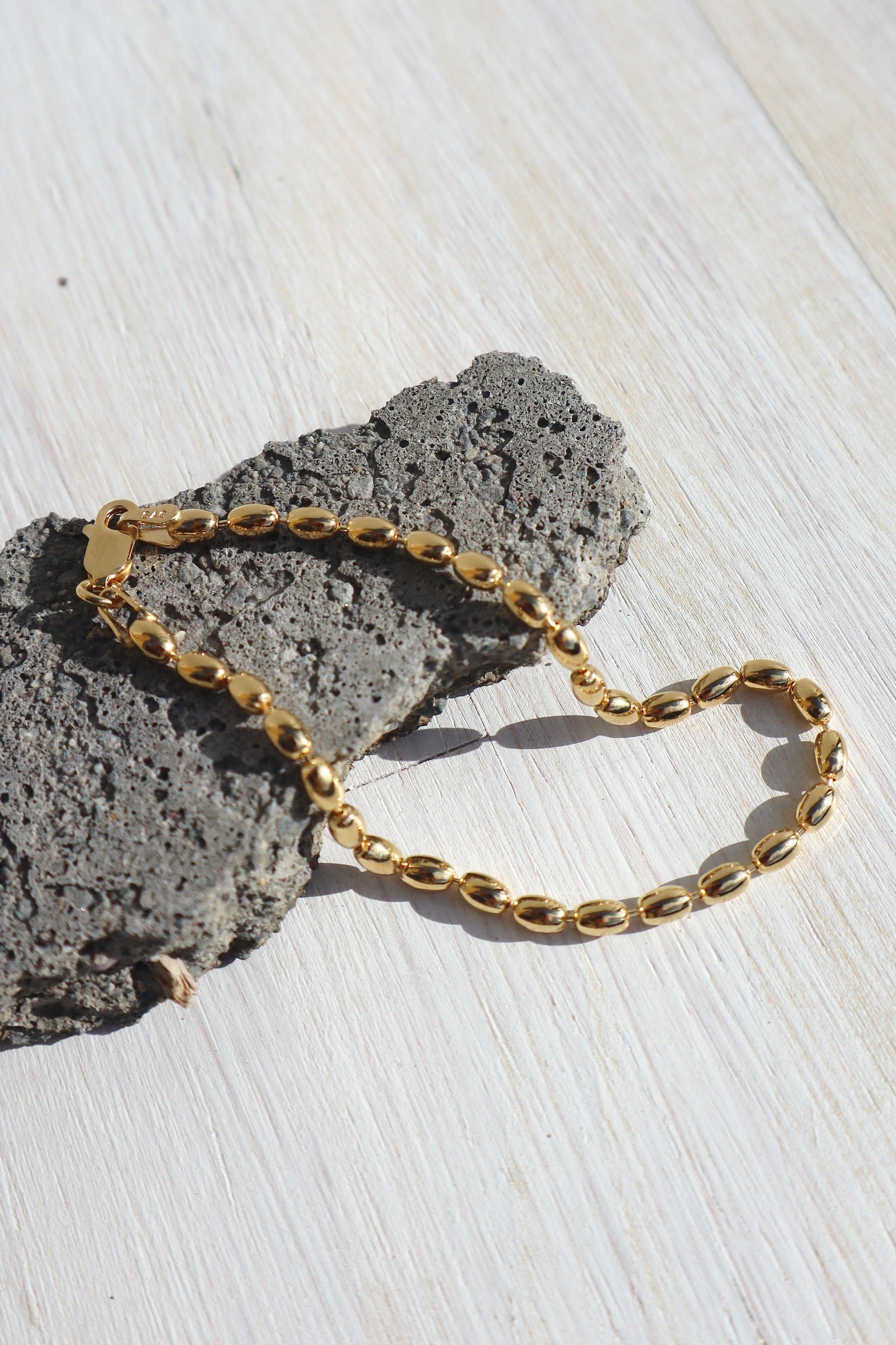 Wolf Circus Kai Oval Bead Chain Bracelet 14K / Gold Vermeil