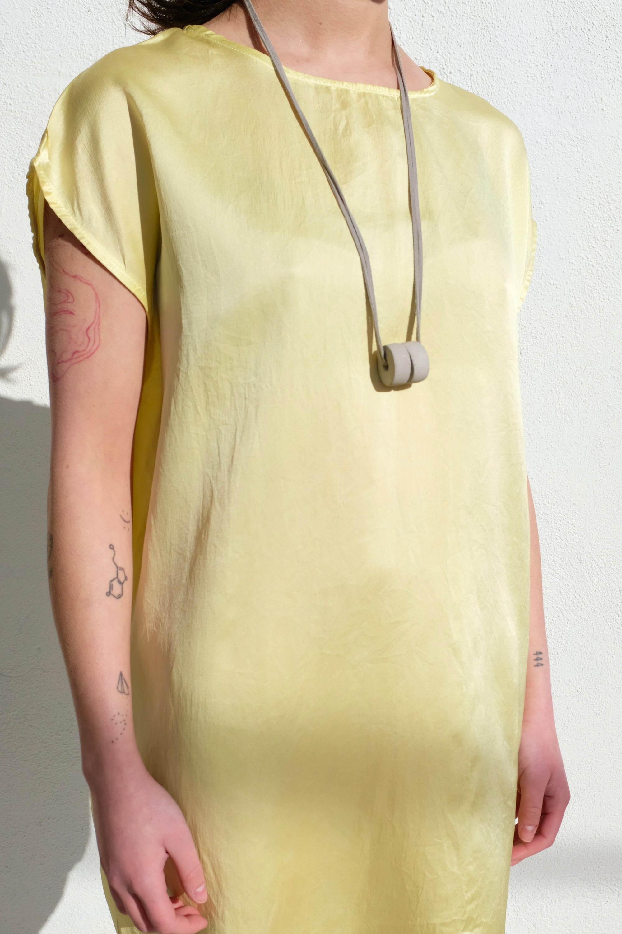 Riverside Tool Dye Silk Box Dress / Citrine