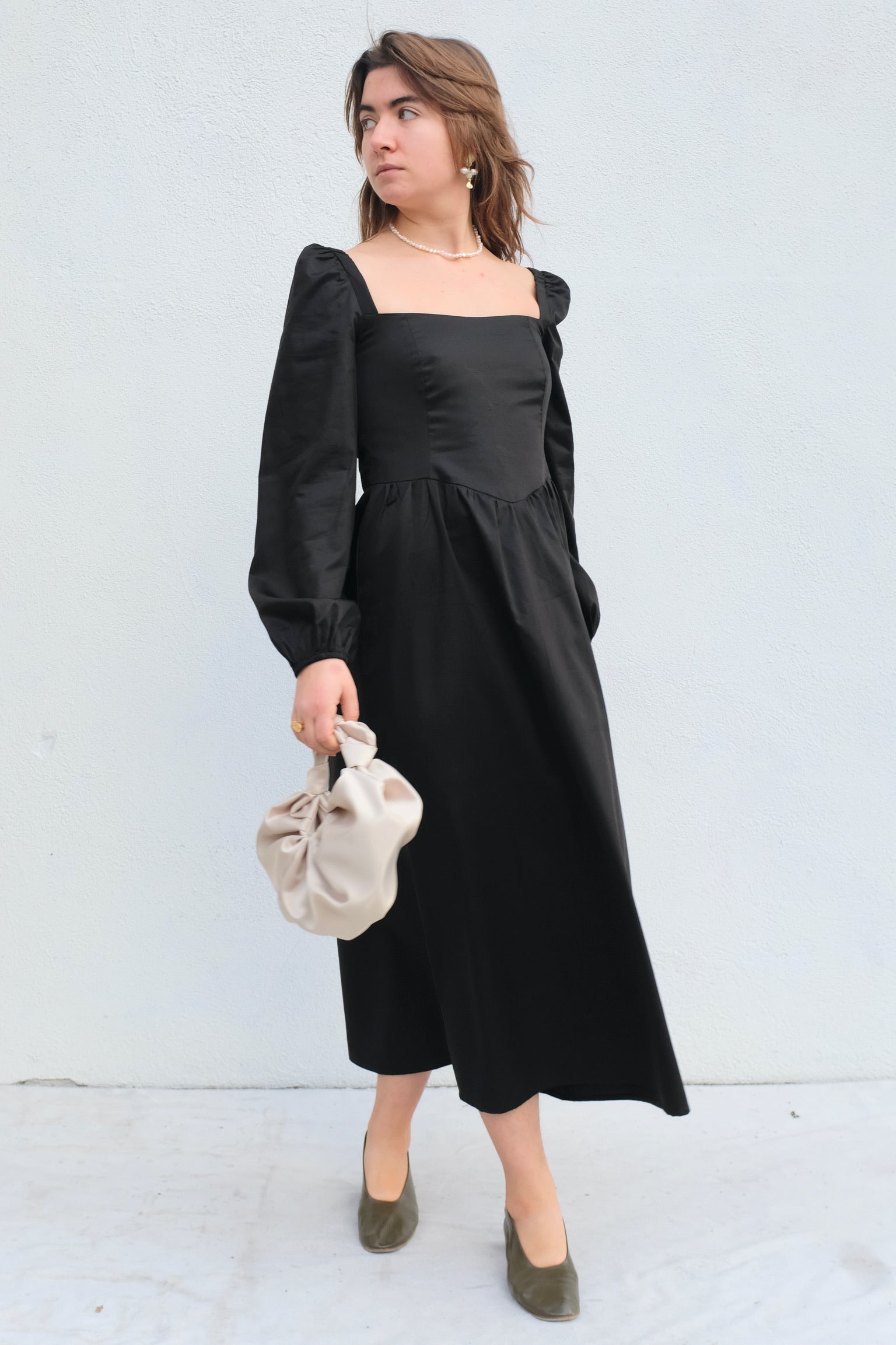 Bronze Age Charm Dress / Black Sateen