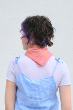 Block Shop Squiggle Plaid Bandana, Pink