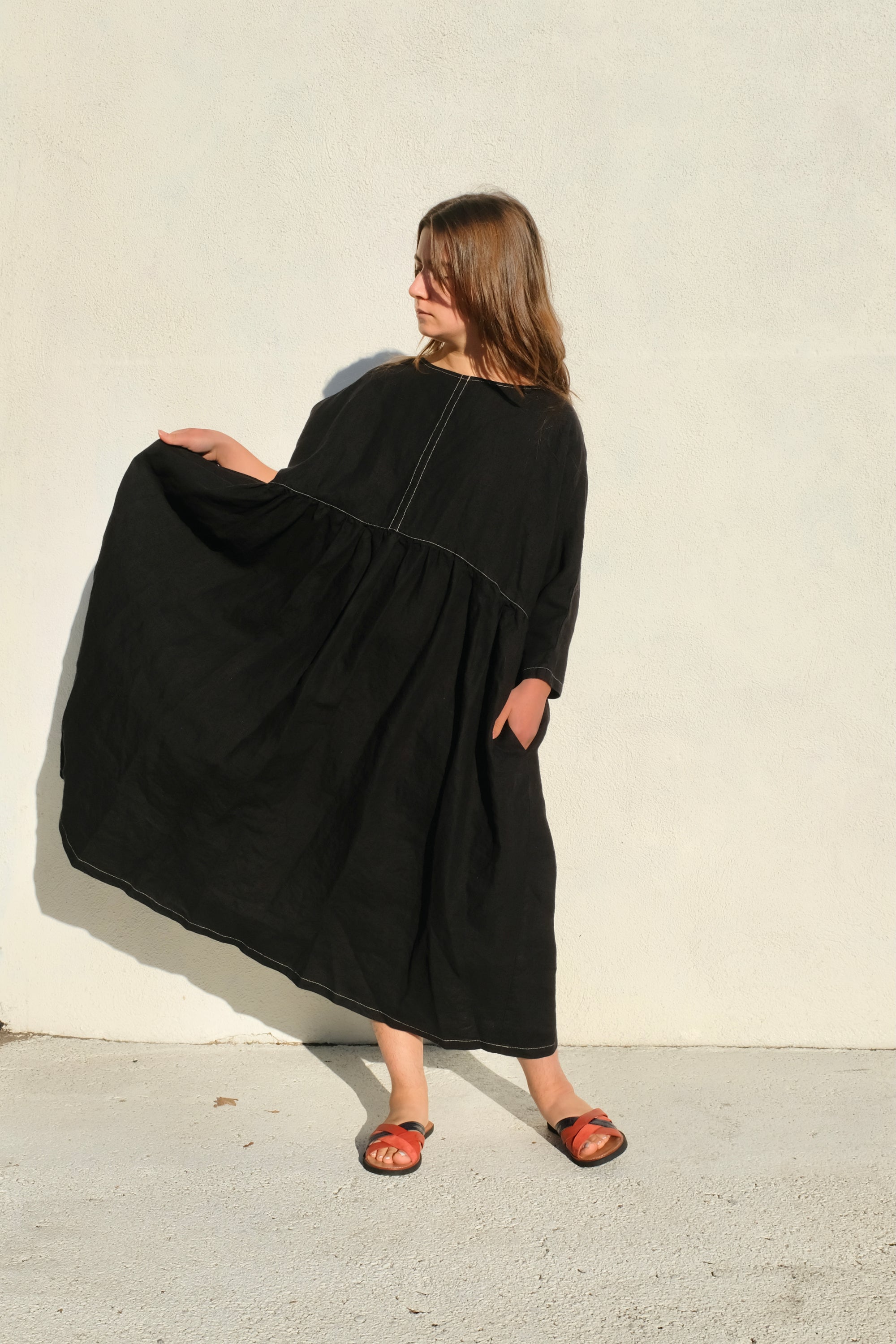 Rachel Comey Linen Oust Dress / Black