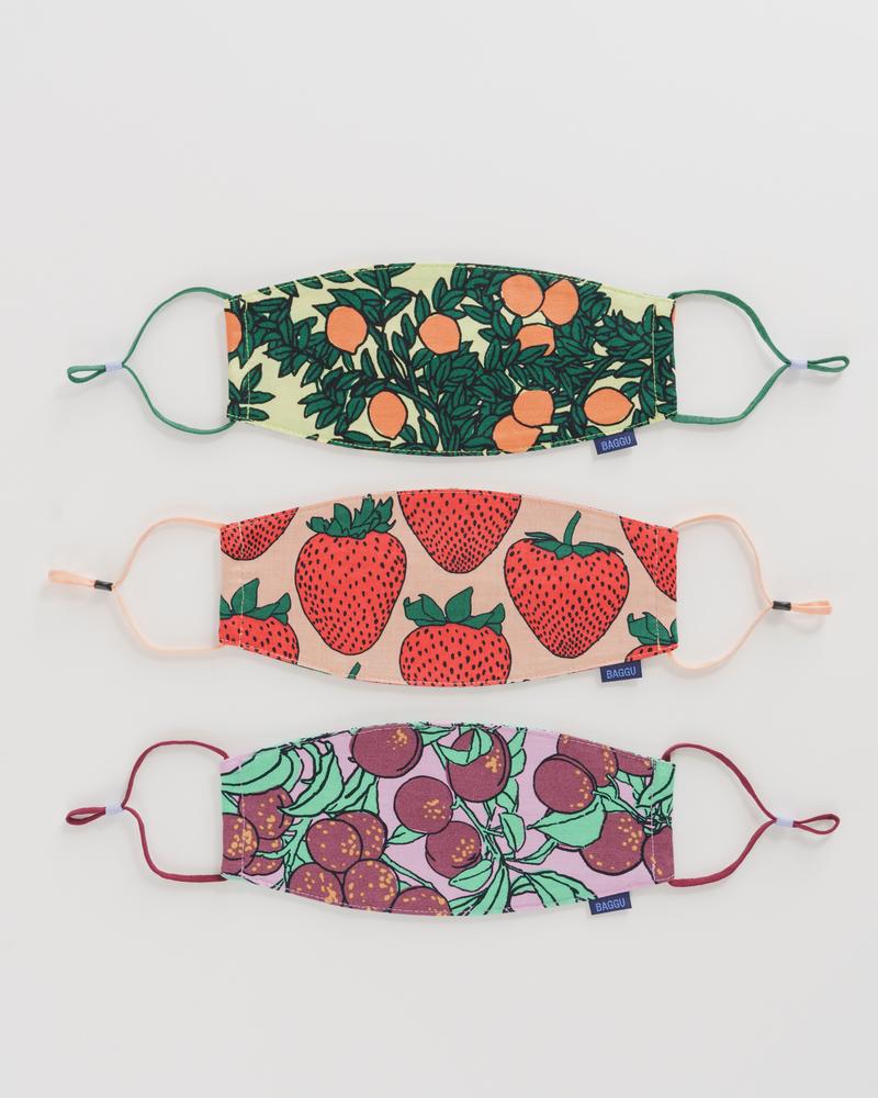 BAGGU Fabric Mask Set Loop / Backyard Fruit