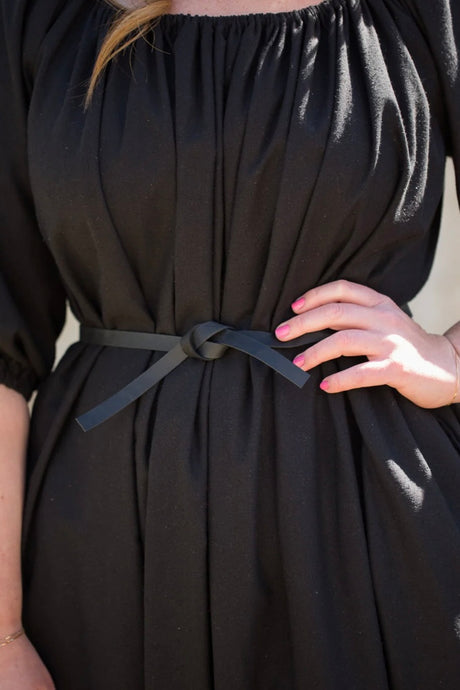 Miranda Bennett Studio Cowhide Leather Belt / Black