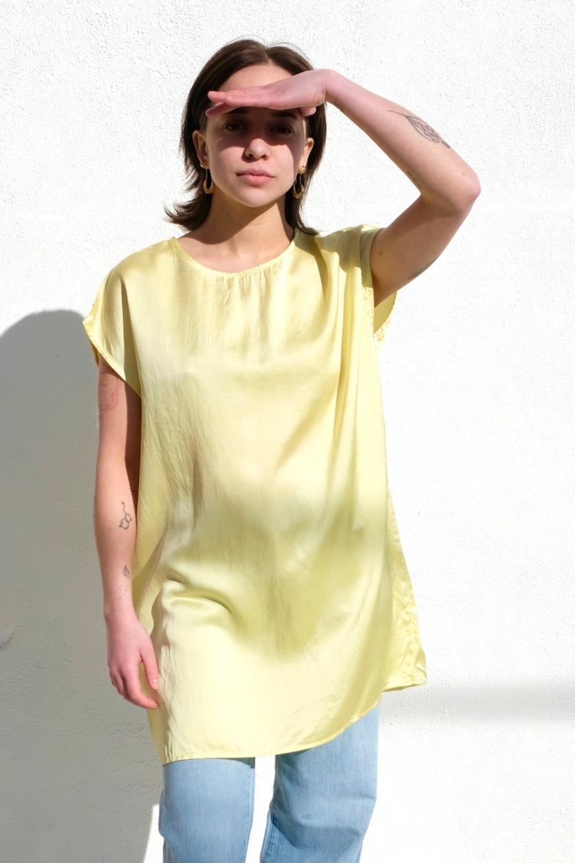 Riverside Tool Dye Silk Box Dress / Citrine