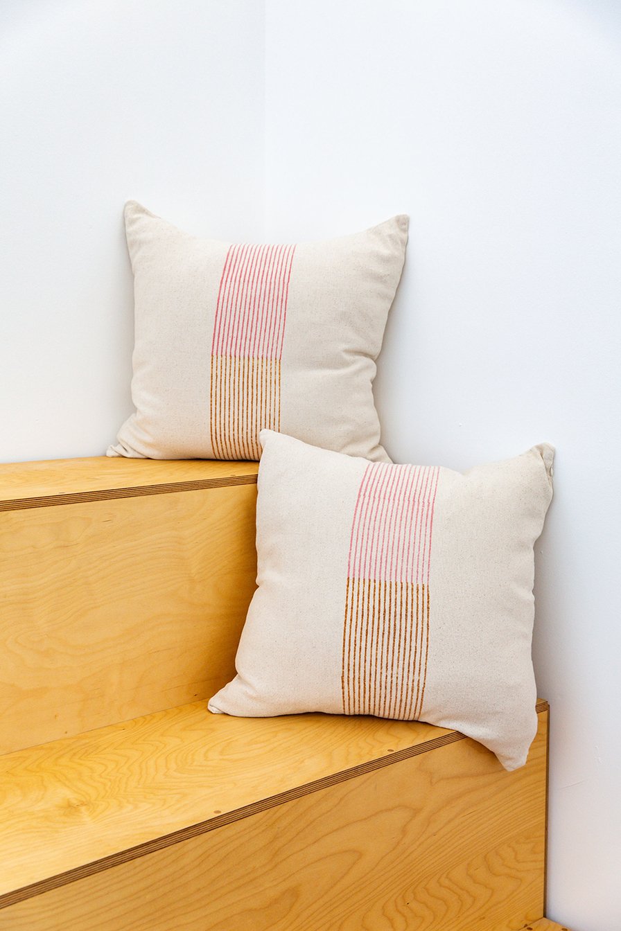 Block Shop Banded Stripe Pillow / Natural