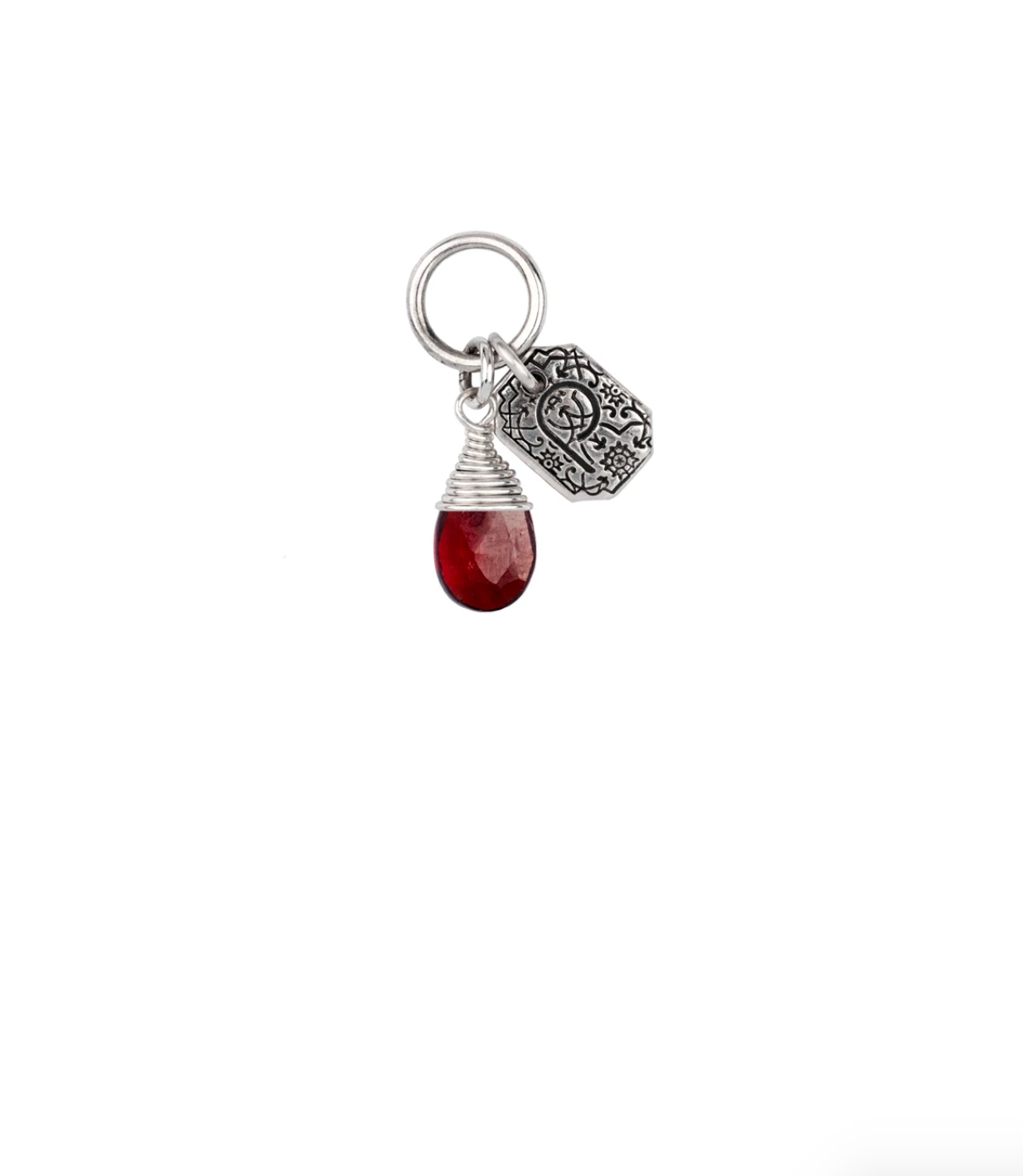 Pyrrha Clarity Garnet Signature Attraction Charm / Sterling Silver