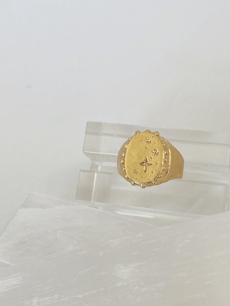 Mercurial Estelle Signet Ring / gold plate